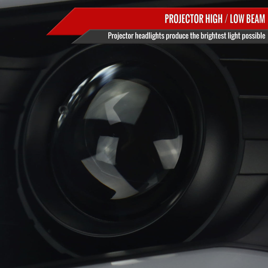 2012-2015 Toyota Tacoma Switchback Sequential LED Bar Projector Headlights (Matte Black Housing/Smoke Lens)