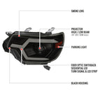 2012-2015 Toyota Tacoma Switchback Sequential LED Bar Projector Headlights (Matte Black Housing/Smoke Lens)