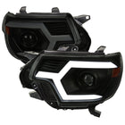 2012-2015 Toyota Tacoma Switchback Sequential LED Bar Projector Headlights (Matte Black Housing/Smoke Lens)