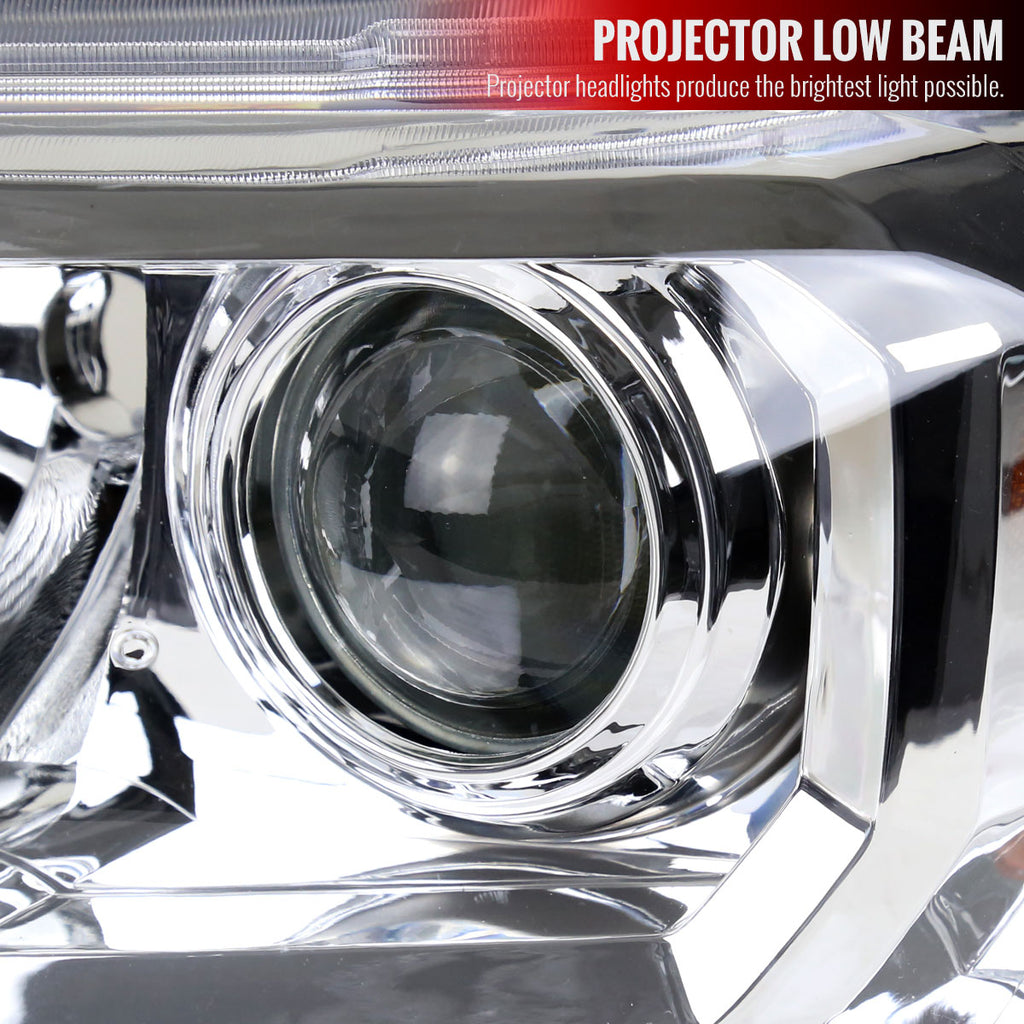 2016-2023 Toyota Tacoma Projector Headlights w/ Amber Reflectors (Chrome Housing/ Clear Lens)