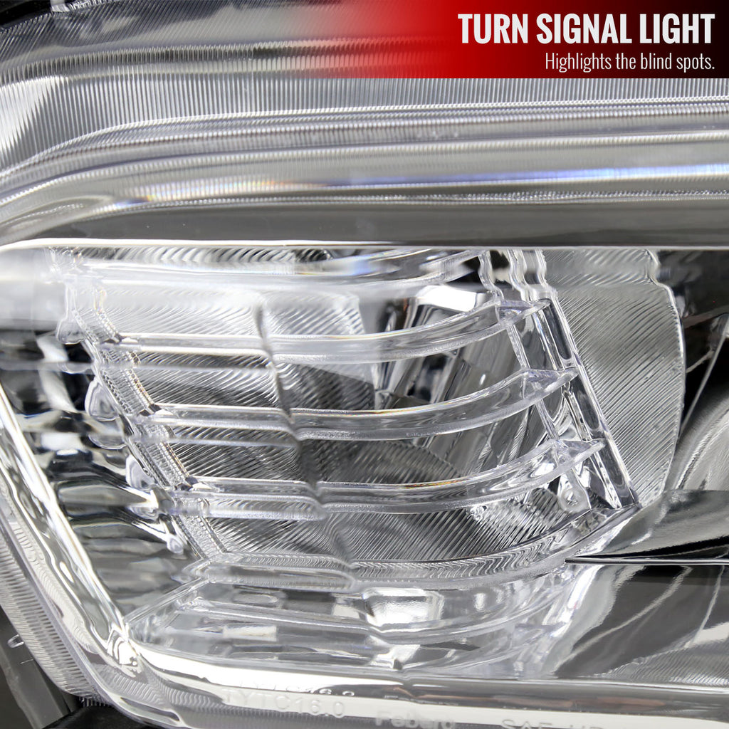 2016-2023 Toyota Tacoma Projector Headlights w/ Amber Reflectors (Chrome Housing/ Clear Lens)