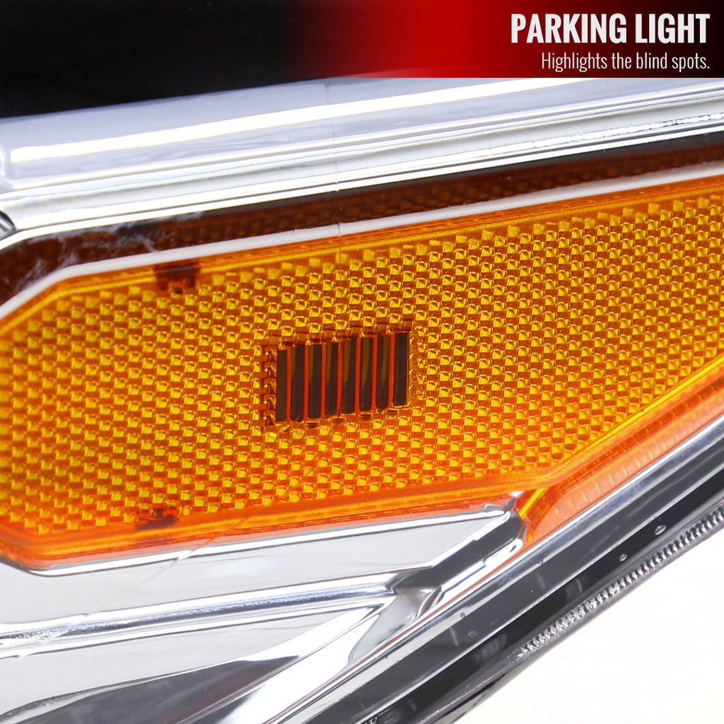 2016-2023 Toyota Tacoma Projector Headlights w/ Amber Reflectors (Chrome Housing/ Clear Lens)