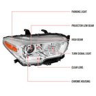 2016-2023 Toyota Tacoma Single Projector Headlight - Passenger Side Only (Chrome Housing/Clear Lens)