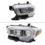 2016-2023 Toyota Tacoma Switchback LED C-Bar Projector Headlights (Chrome Housing/Clear Lens)