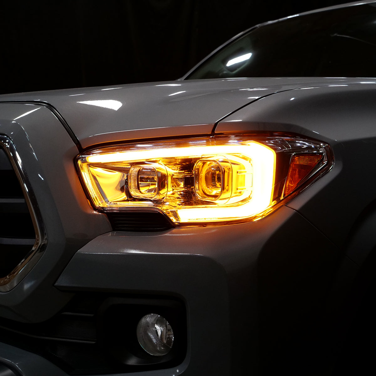 2016-2023 Toyota Tacoma Switchback LED C-Bar Projector Headlights (Chrome Housing/Clear Lens)