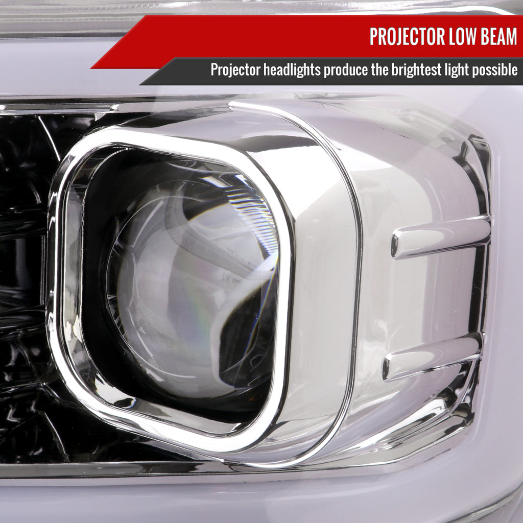 2016-2023 Toyota Tacoma Switchback LED C-Bar Projector Headlights (Chrome Housing/Clear Lens)