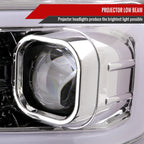 2016-2023 Toyota Tacoma Switchback LED C-Bar Projector Headlights (Chrome Housing/Clear Lens)