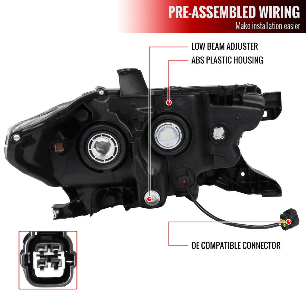 2016-2023 Toyota Tacoma LED Bar Projector Headlight (Chrome Housing/Clear Lens)