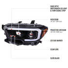 2016-2023 Toyota Tacoma Switchback LED Bar Projector Headlights (Glossy Black Housing/Clear Lens)