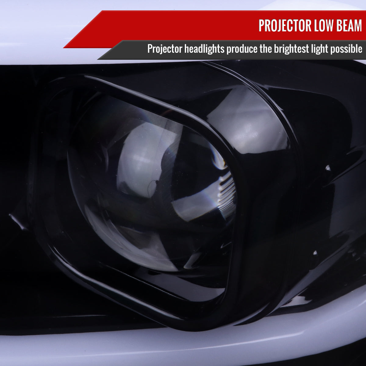 2016-2023 Toyota Tacoma Switchback LED Bar Projector Headlights (Glossy Black Housing/Smoke Lens)