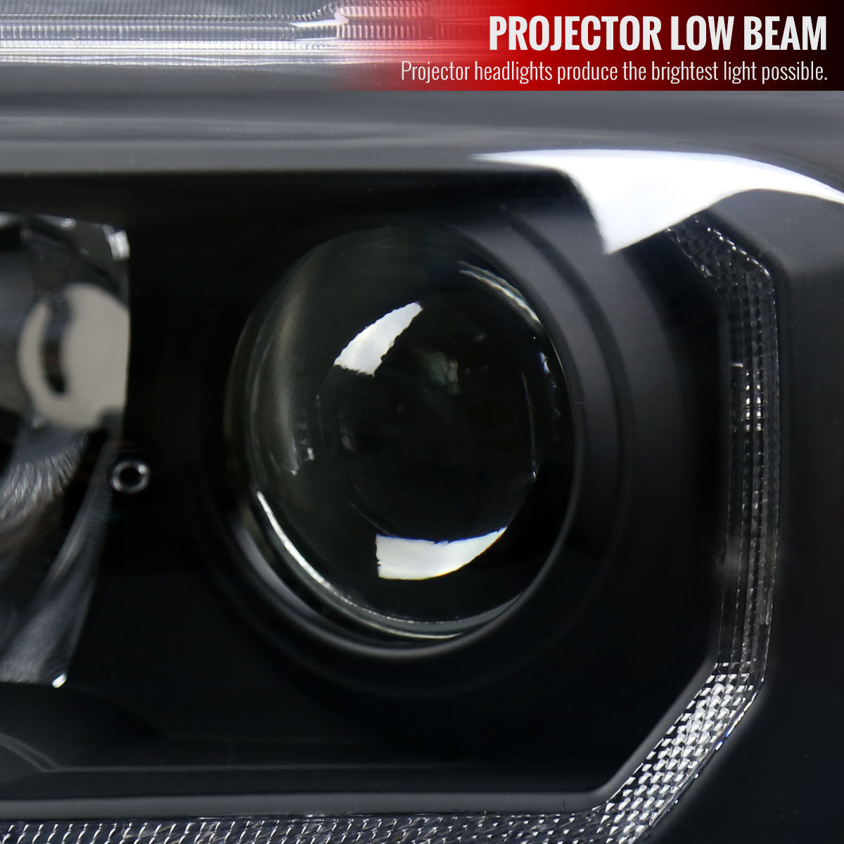 2016-2023 Toyota Tacoma LED Bar Projector Headlight (Matte Black Housing/Clear Lens)