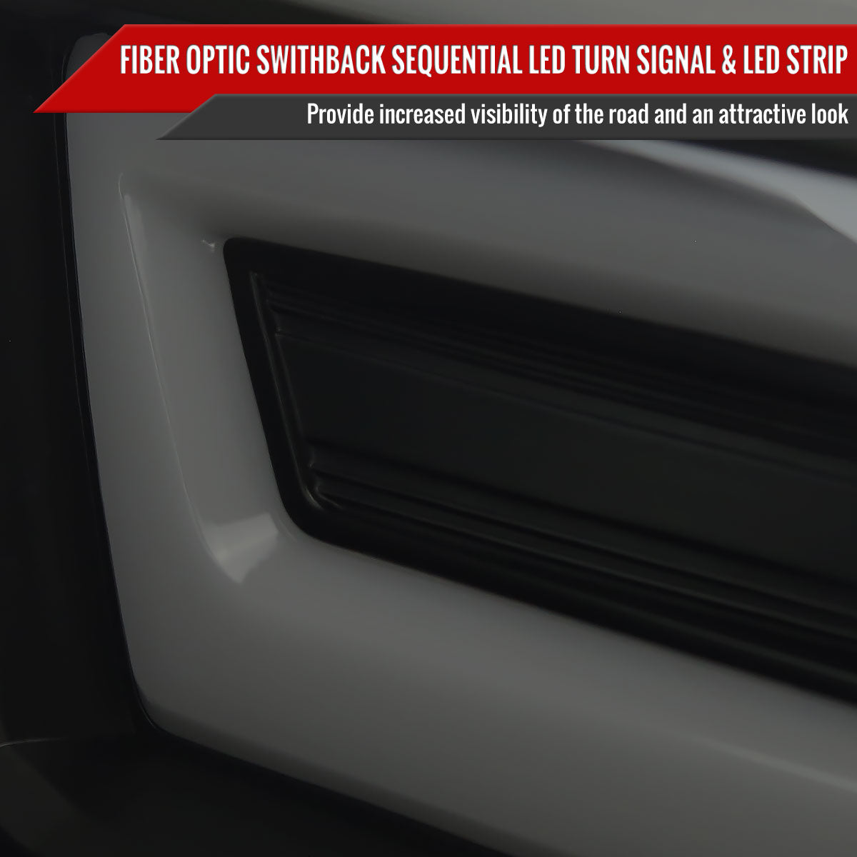 2016-2023 Toyota Tacoma Switchback Sequential LED Bar Projector Headlights (Matte Black Housing/Smoke Lens)