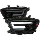 2016-2023 Toyota Tacoma Switchback Sequential LED Bar Projector Headlights (Matte Black Housing/Smoke Lens)