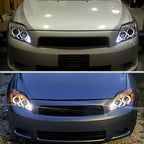 2005-2010 Scion tC Dual Halo Projector Headlights (Chrome Housing/Clear Lens)