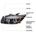 2005-2010 Scion tC Dual Halo Projector Headlights (Matte Black Housing/Clear Lens)