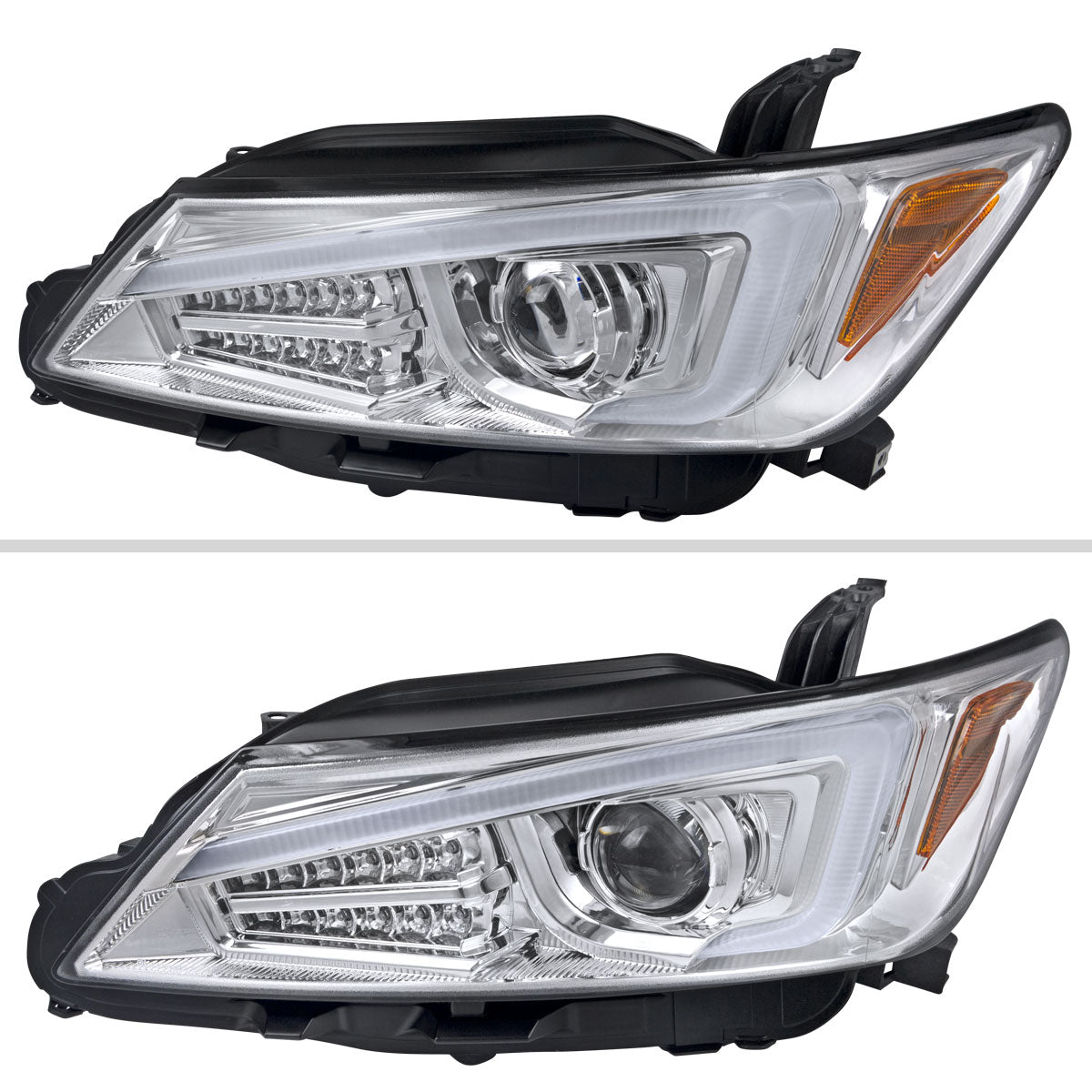 2011-2013 Scion tC LED Bar Projector Headlights w/ LED Turn Signal Lights (Chrome Housing/Clear Lens)
