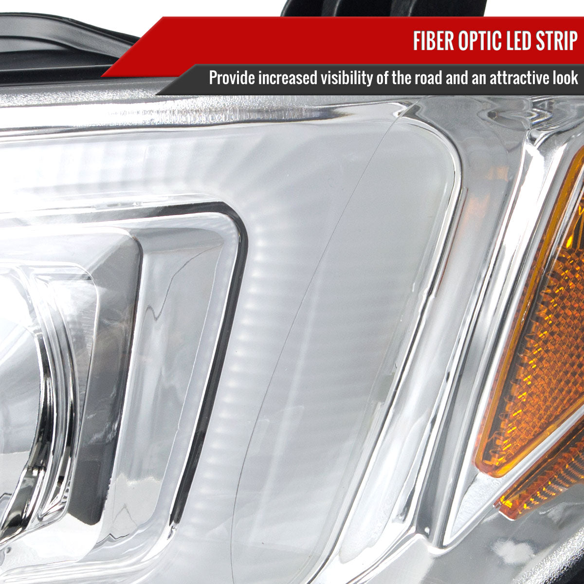 2011-2013 Scion tC LED Bar Projector Headlights w/ LED Turn Signal Lights (Chrome Housing/Clear Lens)