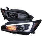 2011-2013 Scion tC LED Bar Projector Headlights w/ LED Turn Signal Lights (Glossy Black Housing/Smoke Lens)