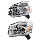2004-2015 Nissan Titan/ 2004-2007 Armada Dual Halo Projector Headlights (Chrome Housing/Clear Lens)
