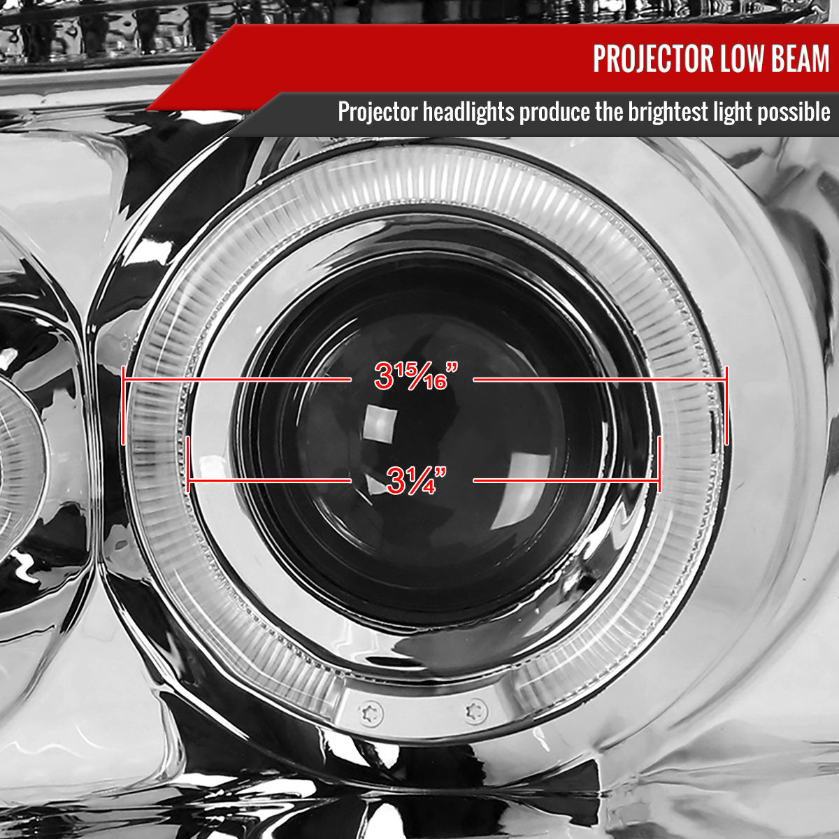 2004-2015 Nissan Titan/ 2004-2007 Armada Dual Halo Projector Headlights (Chrome Housing/Clear Lens)