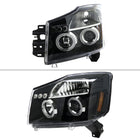2004-2015 Nissan Titan/ 2004-2007 Armada Dual Halo Projector Headlights (Jet Black Housing/Clear Lens)
