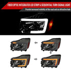 2004-2015 Nissan Titan / 2004-2007 Armada LED C-Bar Projector Headlights w/ Switchback Sequential Turn Signals (Chrome Housing/Smoke Lens)