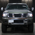 2004-2015 Nissan Titan / 2004-2007 Armada LED C-Bar Projector Headlights w/ Switchback Sequential Turn Signals (Chrome Housing/Smoke Lens)