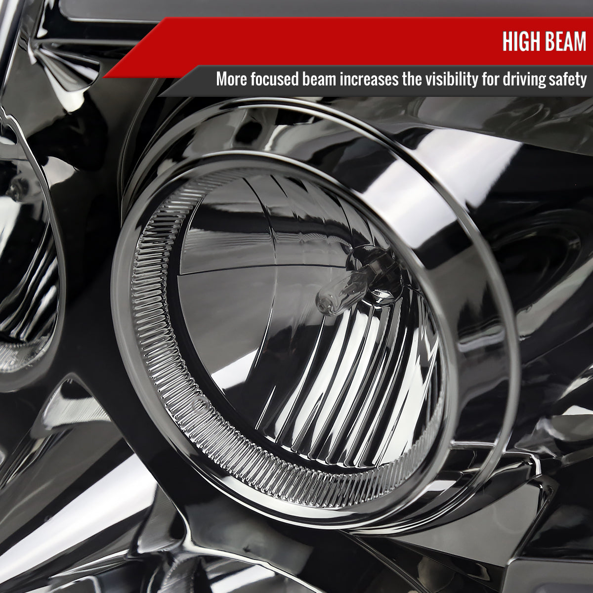 2004-2015 Nissan Titan / 2004-2007 Armada LED C-Bar Projector Headlights w/ Switchback Sequential Turn Signals (Chrome Housing/Smoke Lens)