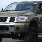 2004-2015 Nissan Titan / 2004-2007 Armada LED C-Bar Projector Headlights w/ Switchback Sequential Turn Signals (Chrome Housing/Smoke Lens)