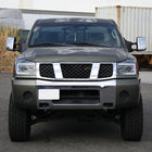 2004-2015 Nissan Titan / 2004-2007 Armada LED C-Bar Projector Headlights w/ Switchback Sequential Turn Signals (Chrome Housing/Smoke Lens)