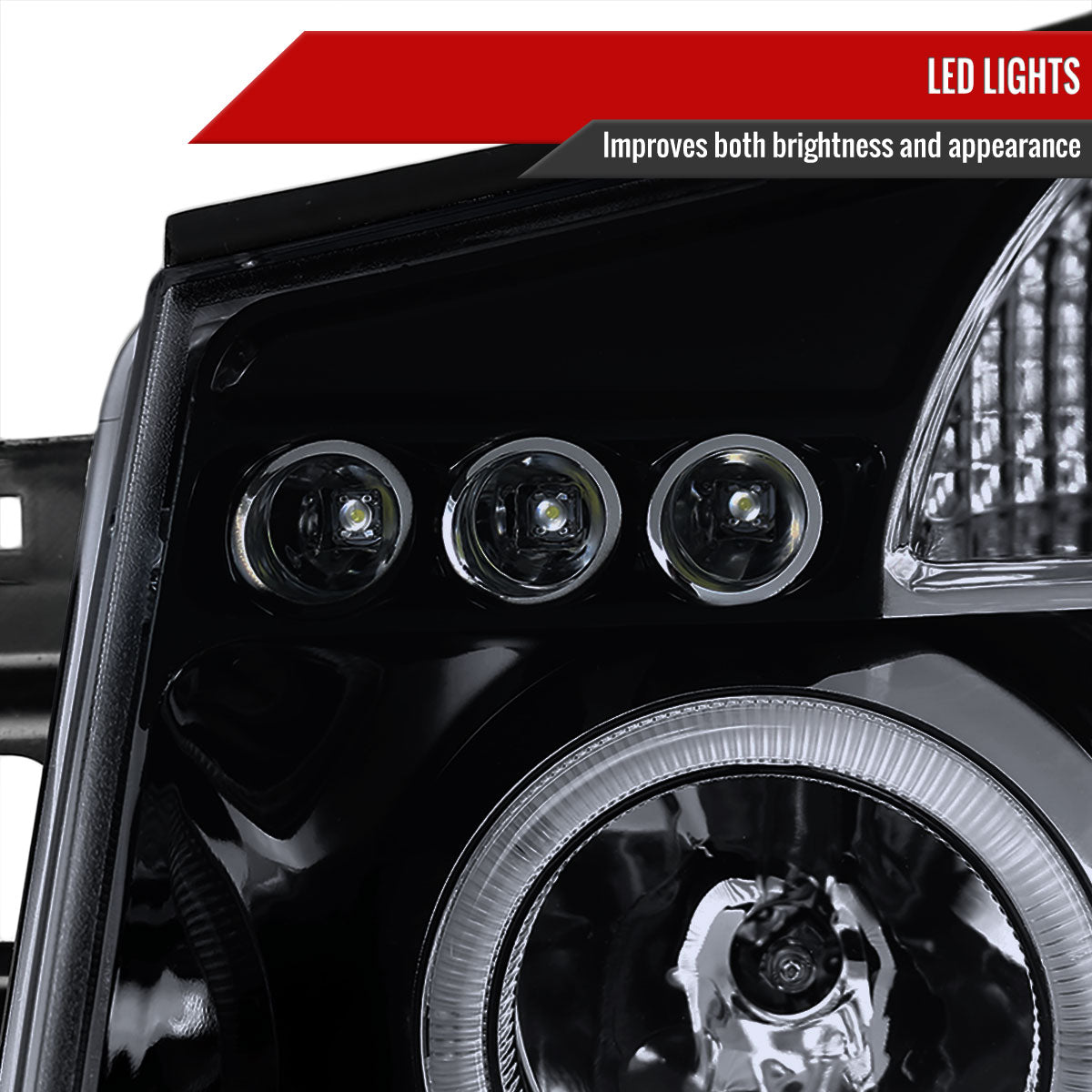 2004-2015 Nissan Titan/ 2004-2007 Armada Dual Halo Projector Headlights (Glossy Black Housing/Smoke Lens)