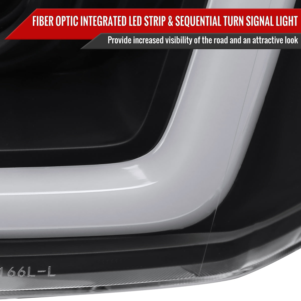 2004-2015 Nissan Titan / 2004-2007 Armada LED C-Bar Projector Headlights w/ Switchback Sequential Turn Signals (Matte Black Housing/Clear Lens)