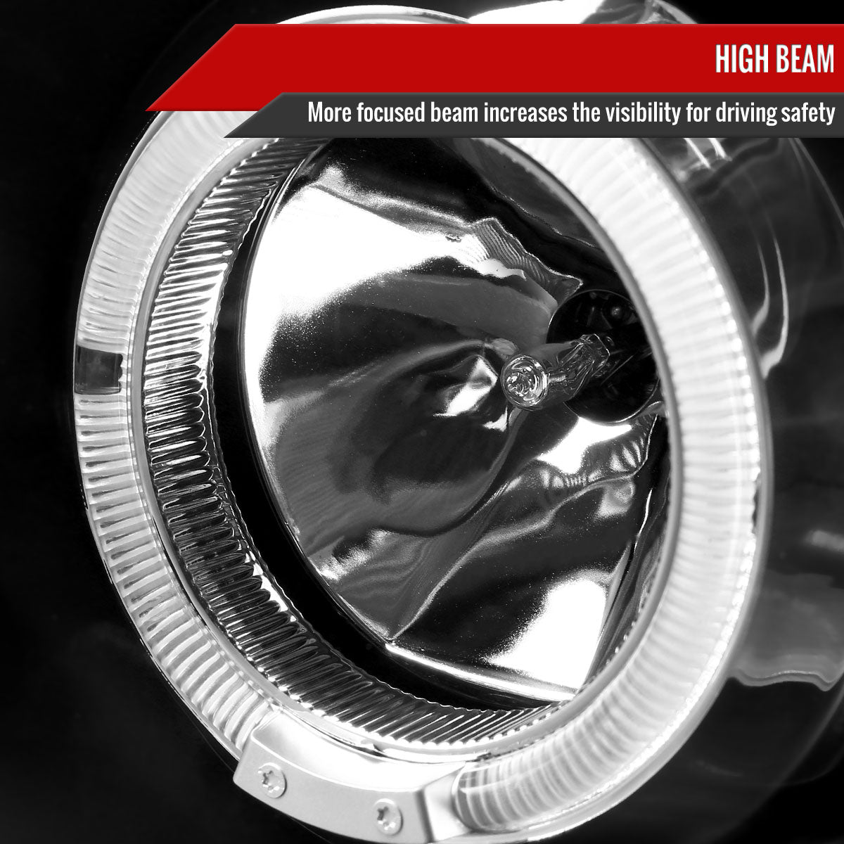2004-2015 Nissan Titan/ 2004-2007 Armada Dual Halo Projector Headlights (Matte Black Housing/Clear Lens)