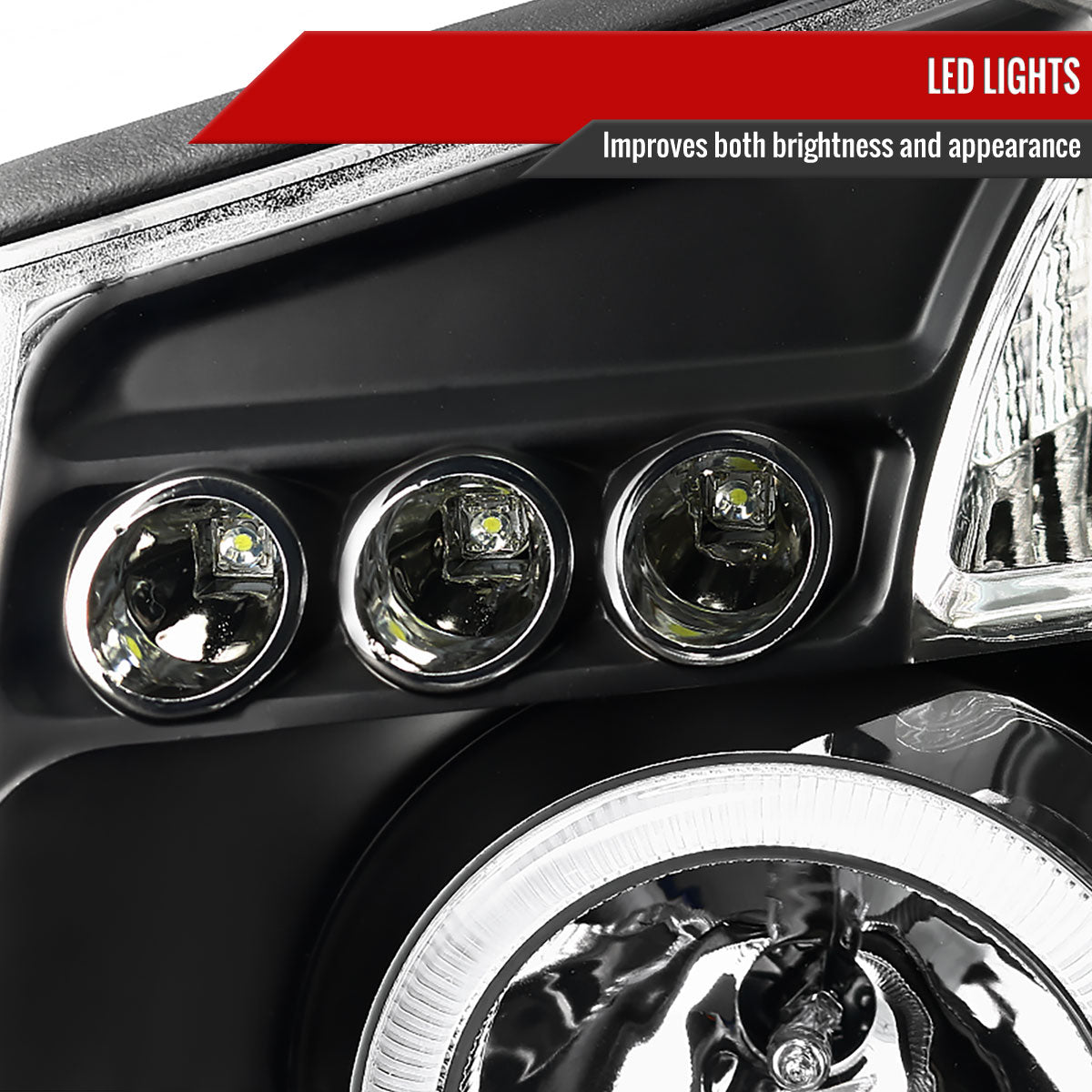 2004-2015 Nissan Titan/ 2004-2007 Armada Dual Halo Projector Headlights (Matte Black Housing/Clear Lens)