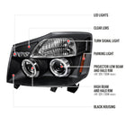 2004-2015 Nissan Titan/ 2004-2007 Armada Dual Halo Projector Headlights (Matte Black Housing/Clear Lens)