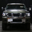2004-2015 Nissan Titan / 2004-2007 Armada LED C-Bar Projector Headlights w/ Switchback Sequential Turn Signals (Matte Black Housing/Smoke Lens)