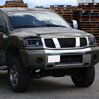 2004-2015 Nissan Titan / 2004-2007 Armada LED C-Bar Projector Headlights w/ Switchback Sequential Turn Signals (Matte Black Housing/Smoke Lens)