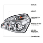 2005-2009 Hyundai Tucson Single Halo Projector Headlights (Chrome Housing/Clear Lens)