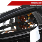 2005-2009 Hyundai Tucson Single Halo Projector Headlights (Matte Black Housing/Clear Lens)