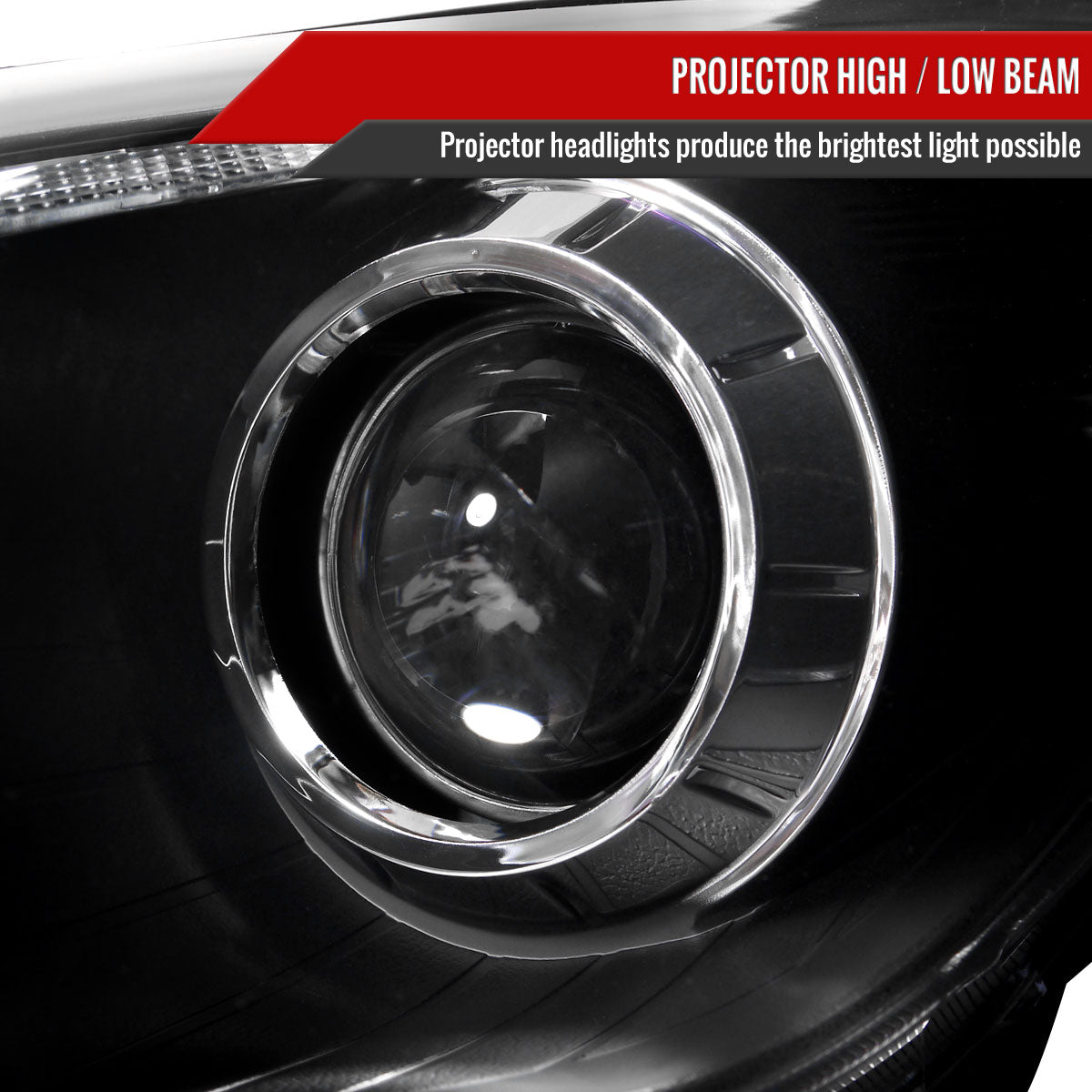 2010-2013 Hyundai Tucson Projector Headlights w/ LED Light Strip (Matte Black Housing/Clear Lens)