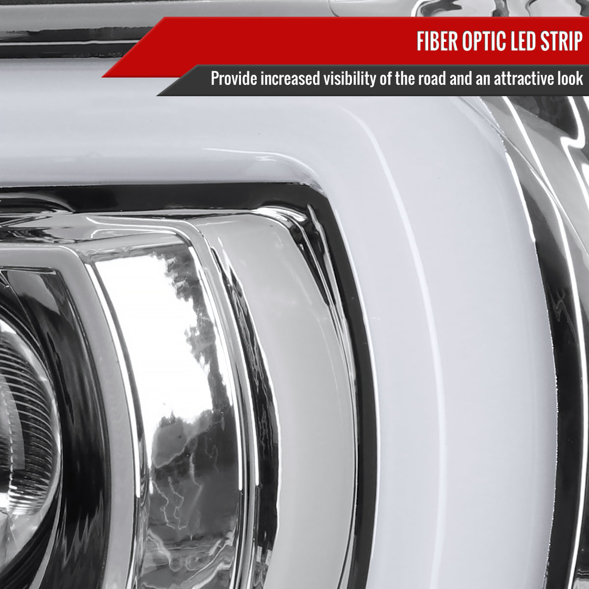 2007-2013 Toyota Tundra/ 2008-2017 Sequoia LED C-Bar Projector Headlights (Chrome Housing/Clear Lens)