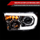 2007-2013 Toyota Tundra/2008-2017 Sequoia Retro Style LED Tube Projector Headlights with LED Turn Signals (Chrome Housing/Clear Lens)