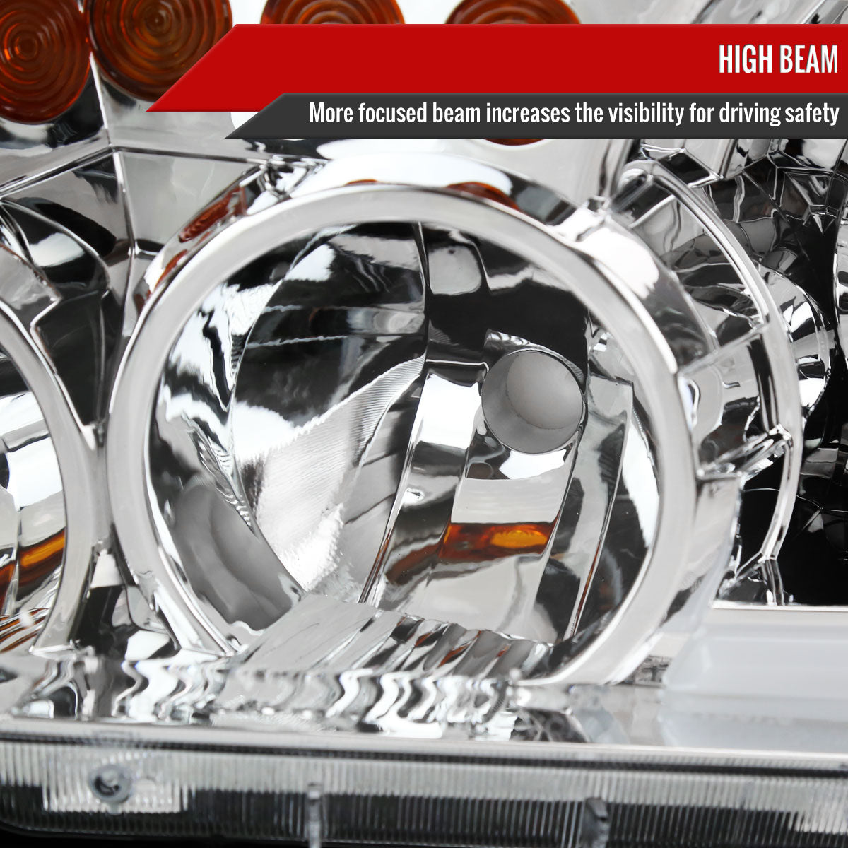 2007-2013 Toyota Tundra/2008-2017 Sequoia Retro Style LED Tube Projector Headlights with LED Turn Signals (Chrome Housing/Clear Lens)