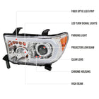 2007-2013 Toyota Tundra/2008-2017 Sequoia Retro Style LED Tube Projector Headlights with LED Turn Signals (Chrome Housing/Clear Lens)
