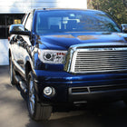 2007-2013 Toyota Tundra/2008-2017 Sequoia Retro Style LED Tube Projector Headlights with LED Turn Signals (Chrome Housing/Clear Lens)