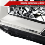 2007-2013 Toyota Tundra/ 2008-2017 Sequoia Switchback Sequential LED C-Bar Projector Headlights (Chrome Housing/Clear Lens)