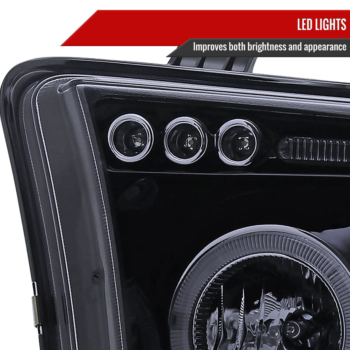 2007-2013 Toyota Tundra/ 2008-2017 Sequoia Single Halo Projector Headlights (Glossy Black Housing/Smoke Lens)