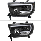 2007-2013 Toyota Tundra/ 2008-2017 Sequoia LED C-Bar Projector Headlights (Matte Black Housing/Clear Lens)