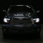 2007-2013 Toyota Tundra/ 2008-2017 Sequoia LED C-Bar Projector Headlights (Matte Black Housing/Clear Lens)