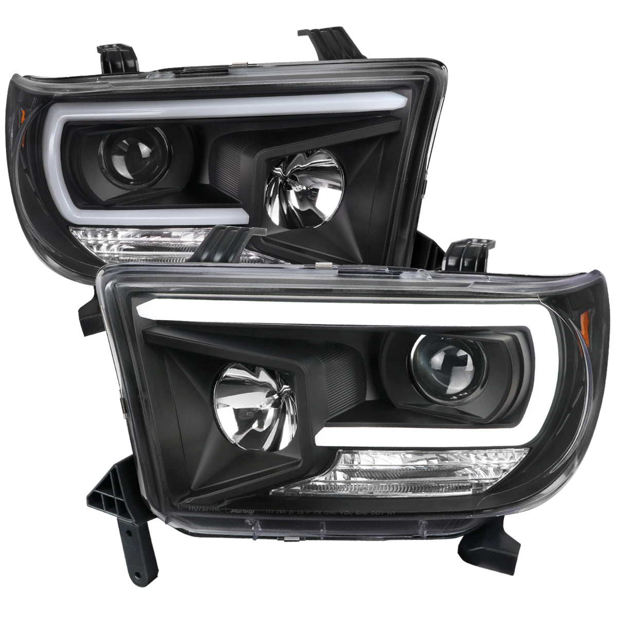 2007-2013 Toyota Tundra/ 2008-2017 Sequoia LED C-Bar Projector Headlights (Matte Black Housing/Clear Lens)